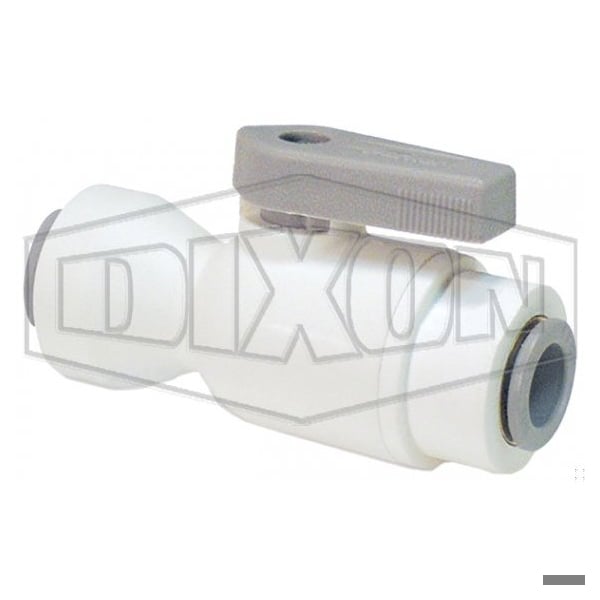 Dixon TrueSeal Ball Valve, 1/4 in, Tube x Tube Union Connector, Glass-Reinforced Polypropylene Body PP4VUC4-MG - main